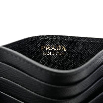 Prada Saffiano Triangle Card Case Black 6 of 7