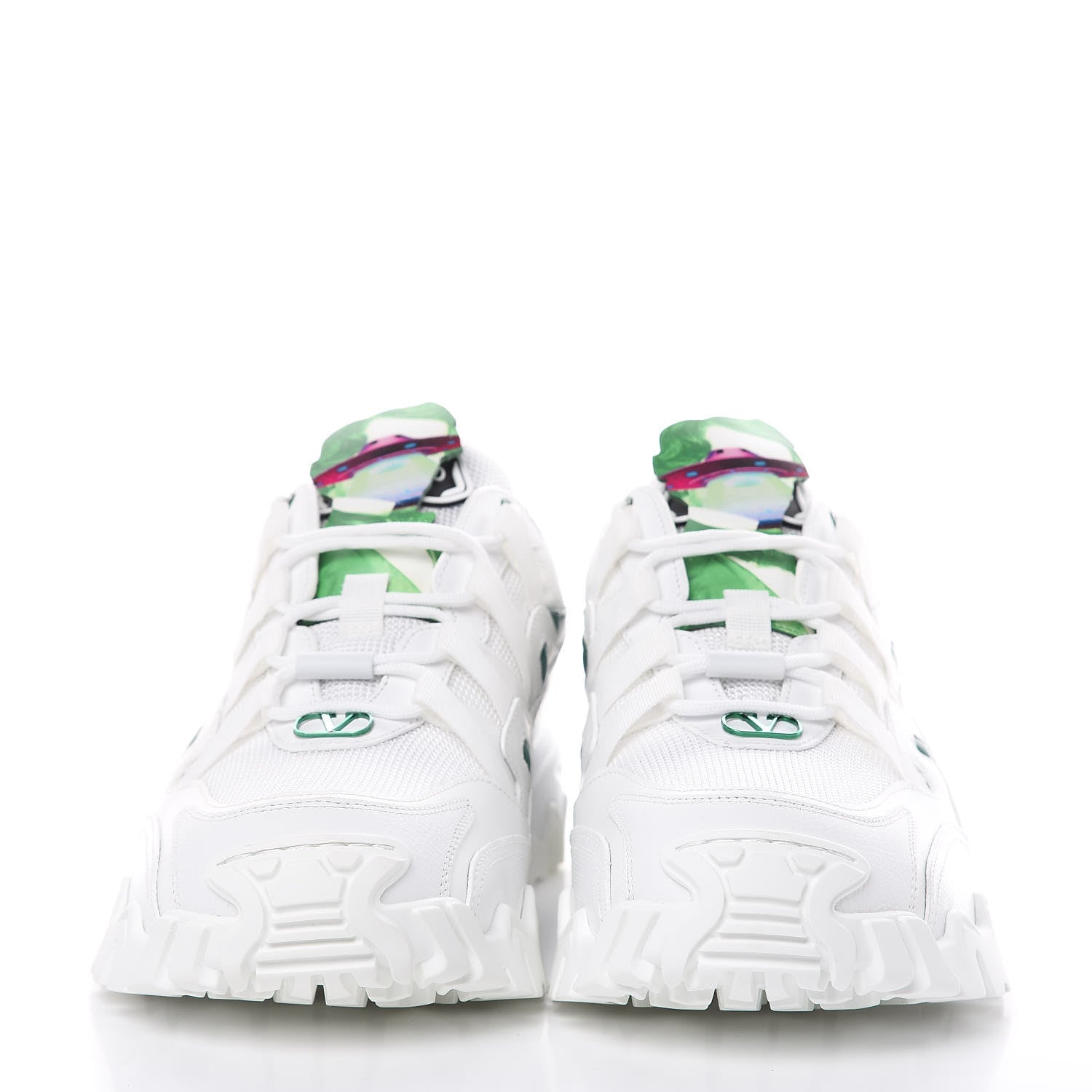 Valentino Garavani X UNDERCOVER Calfskin Mens Climbers Sneakers 40 White Smeraldo 2 of 9