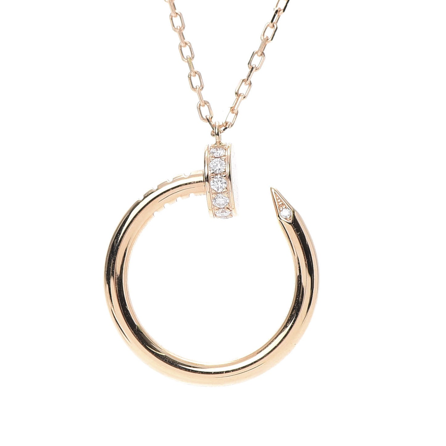 18K Pink Gold Diamond Juste Un Clou Pendant Necklace