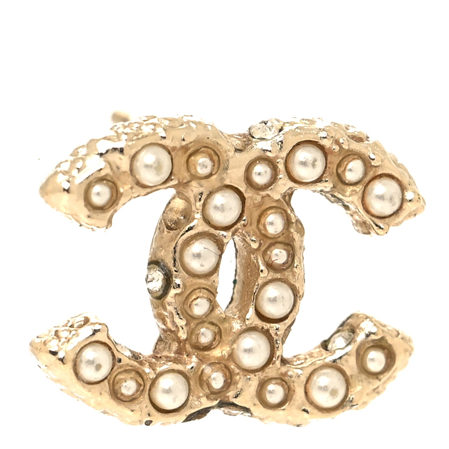 Chanel Pearl Crystal CC Earrings Gold 5 of 5