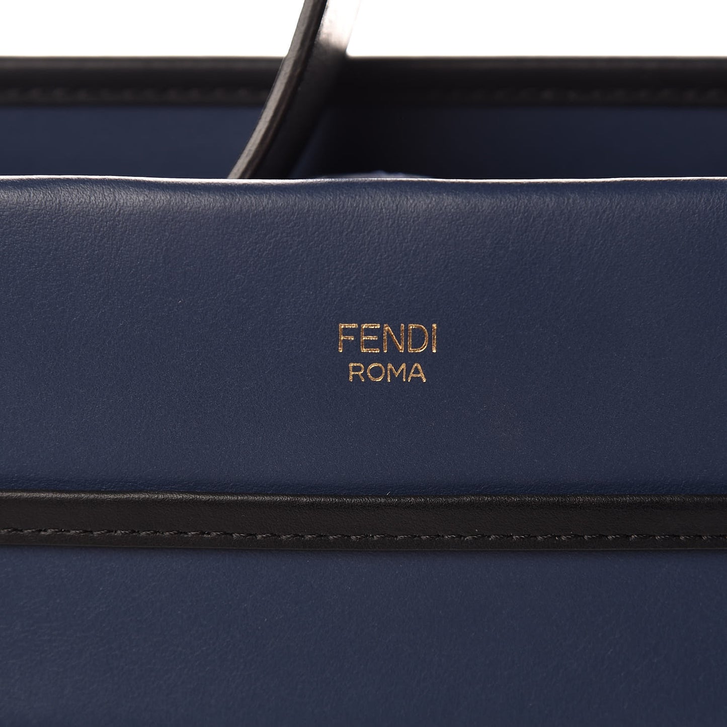 Vitello Century Opaco F is Fendi Bi-Color Small Runaway Satchel Blu Scuro Black