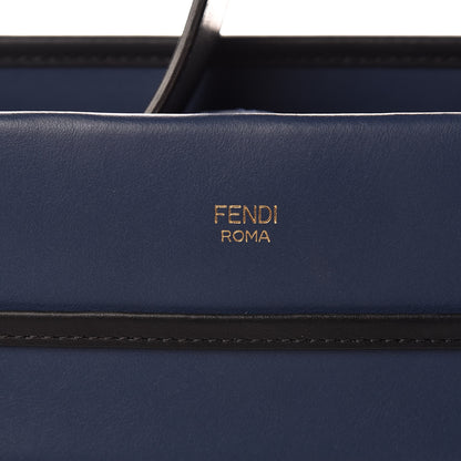 Fendi Vitello Century Opaco F is Fendi Bi-Color Small Runaway Satchel Blu Scuro Black 7 of 10