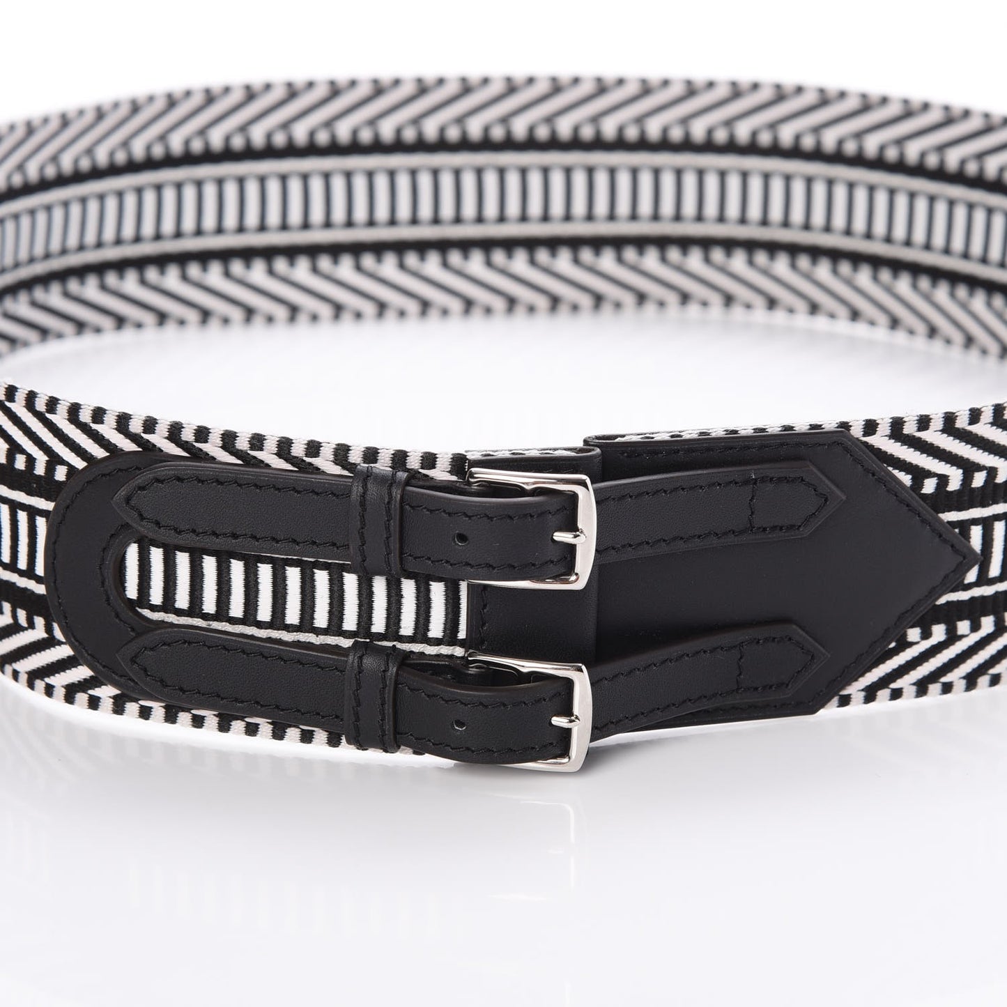 Toile Sombrero 50mm Cavale Belt 80 Noir Ecru