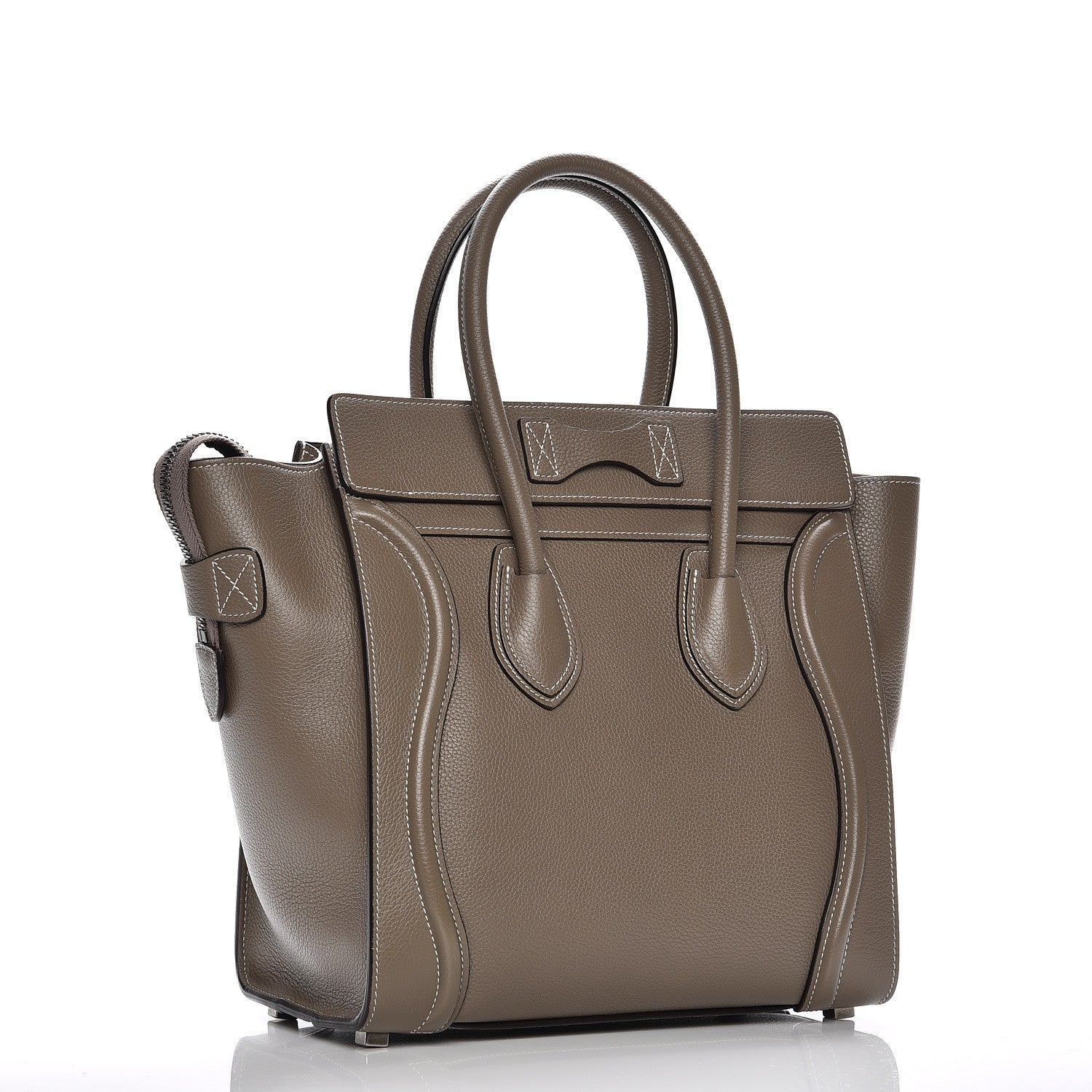 Celine Drummed Calfskin Micro Luggage Souris 3 of 7