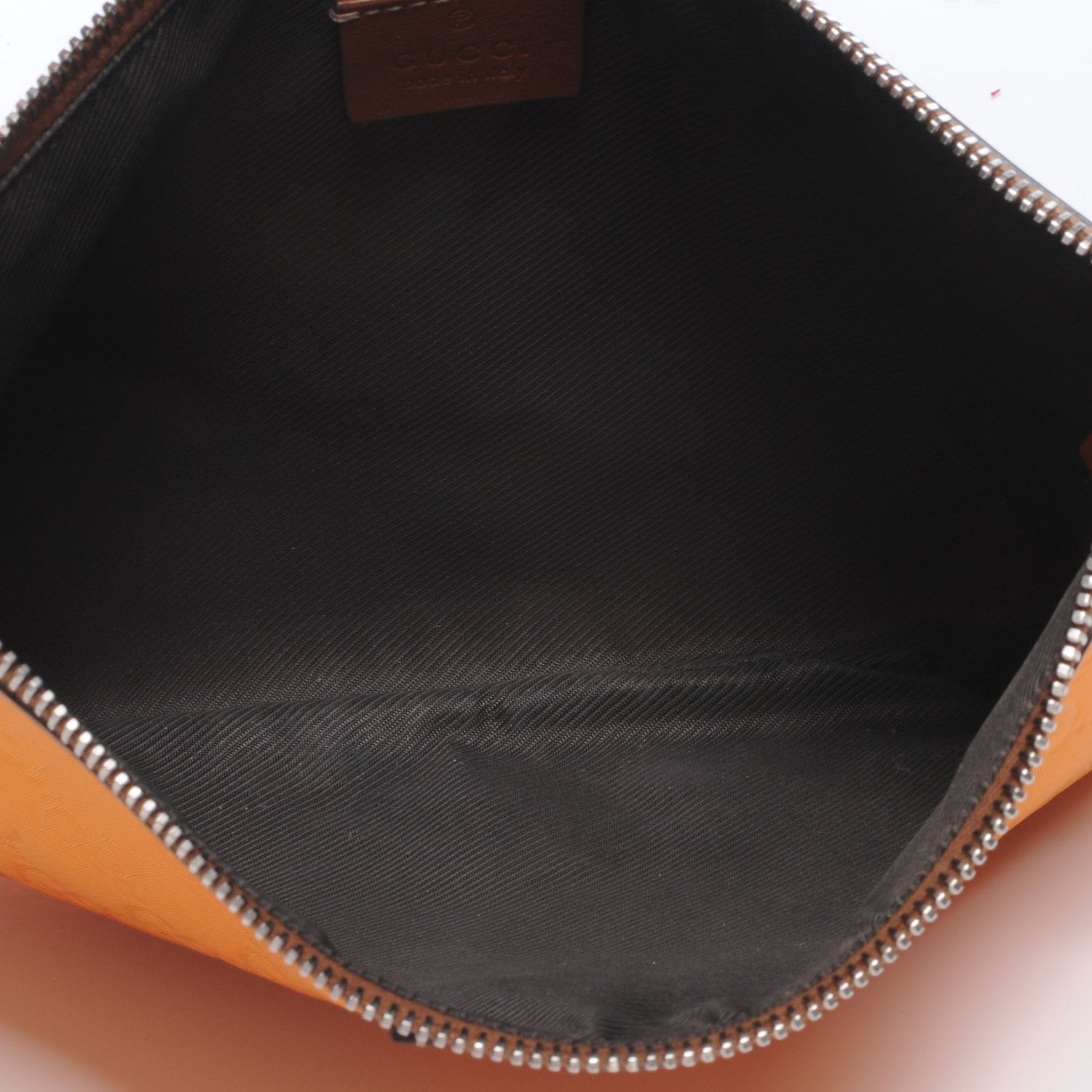 Gucci Nylon Monogram Zip Top Pouch Orange 5 of 7