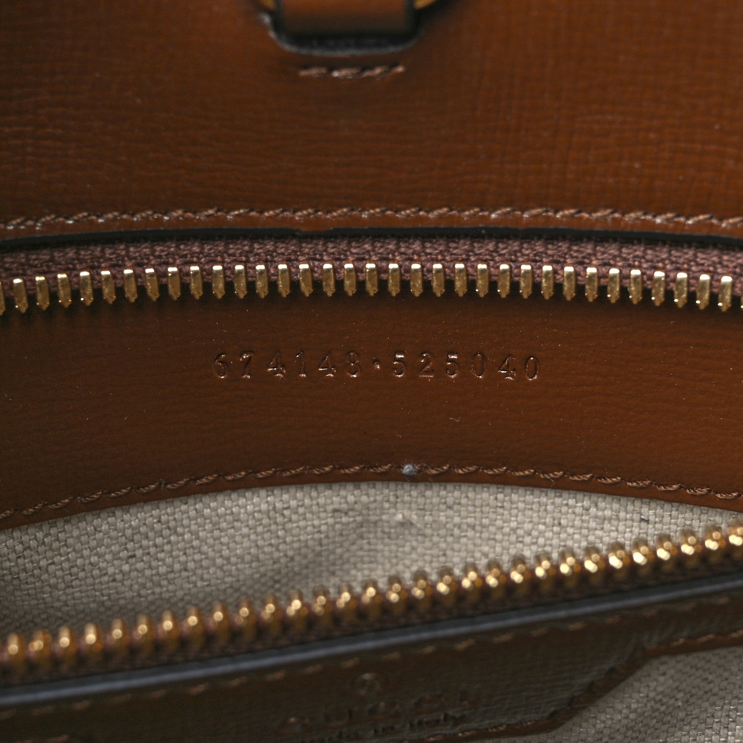 Gucci GG Supreme Monogram Azalea Calfskin Medium Retro Interlocking G Tote Bag Beige Ebony Brown Sugar 7 of 11