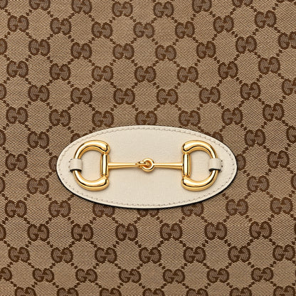 Gucci Monogram New Sakai Calfskin Lux Horsebit 1955 Tote Beige Ebony Mystic White 9 of 11