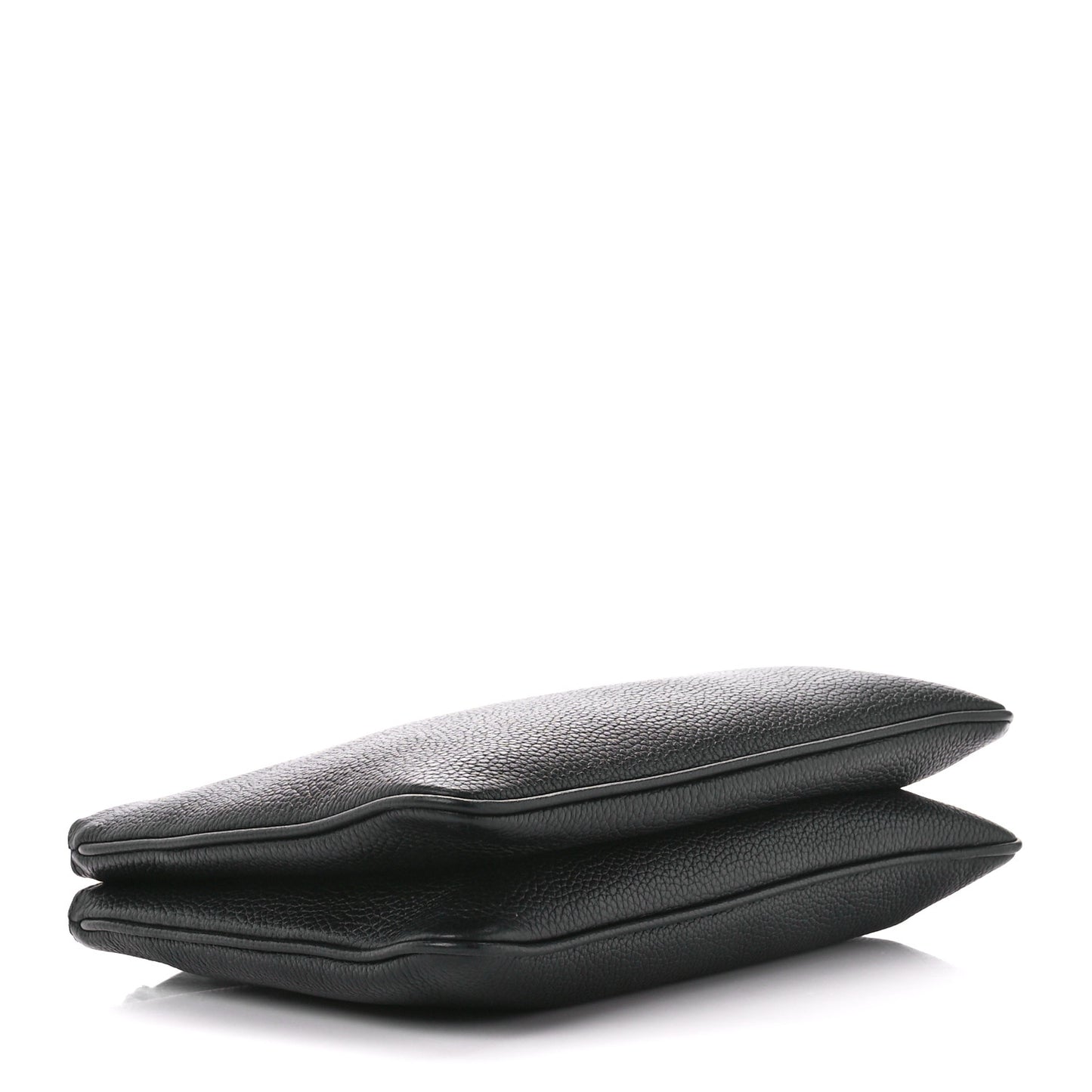 Vitello Daino Double Zip Crossbody Bag Black