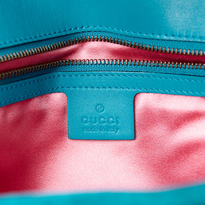 Gucci Velvet Matelasse Medium GG Marmont Shoulder Bag Pavone Cyan 6 of 12