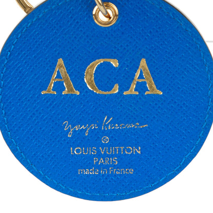 Louis Vuitton Monogram Kusama Pumpkin Dots Key Ring Blue 3 of 5