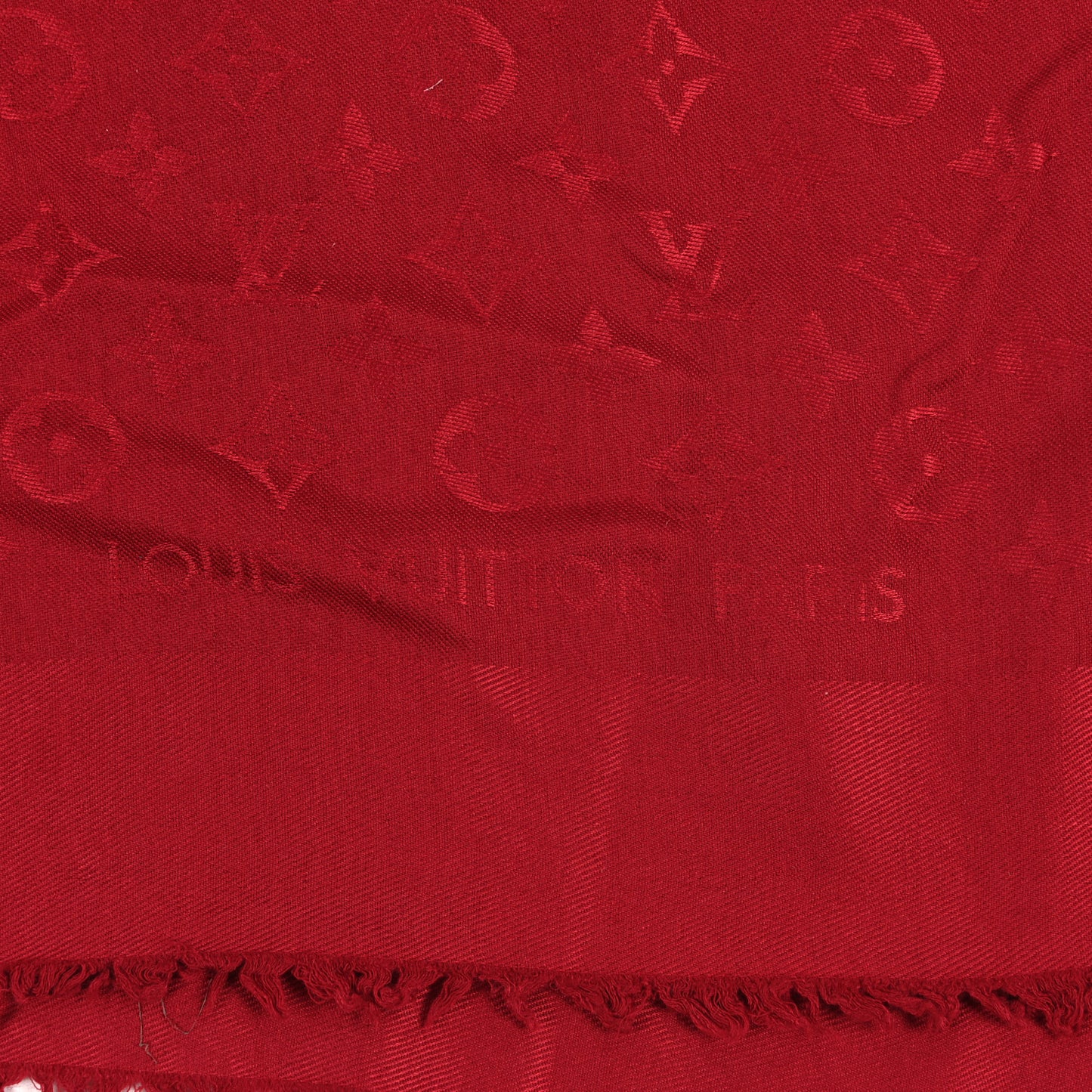 Silk Wool Monogram Shawl Pomme D'Amour