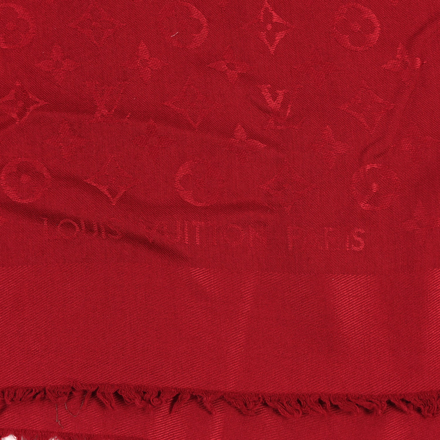 Louis Vuitton Silk Wool Monogram Shawl Pomme D'Amour 2 of 3