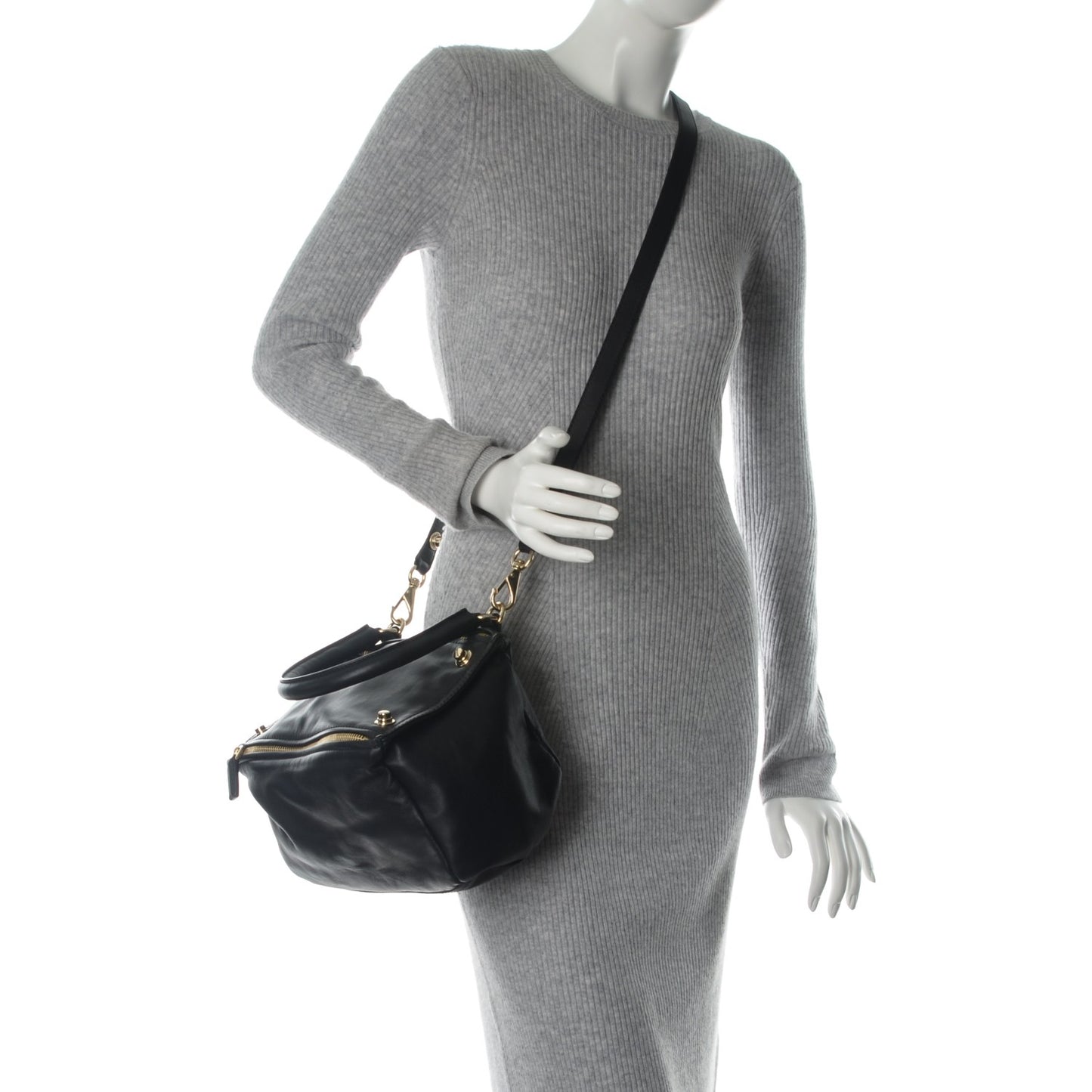 Calfskin Small Bolt Stud Pandora Black