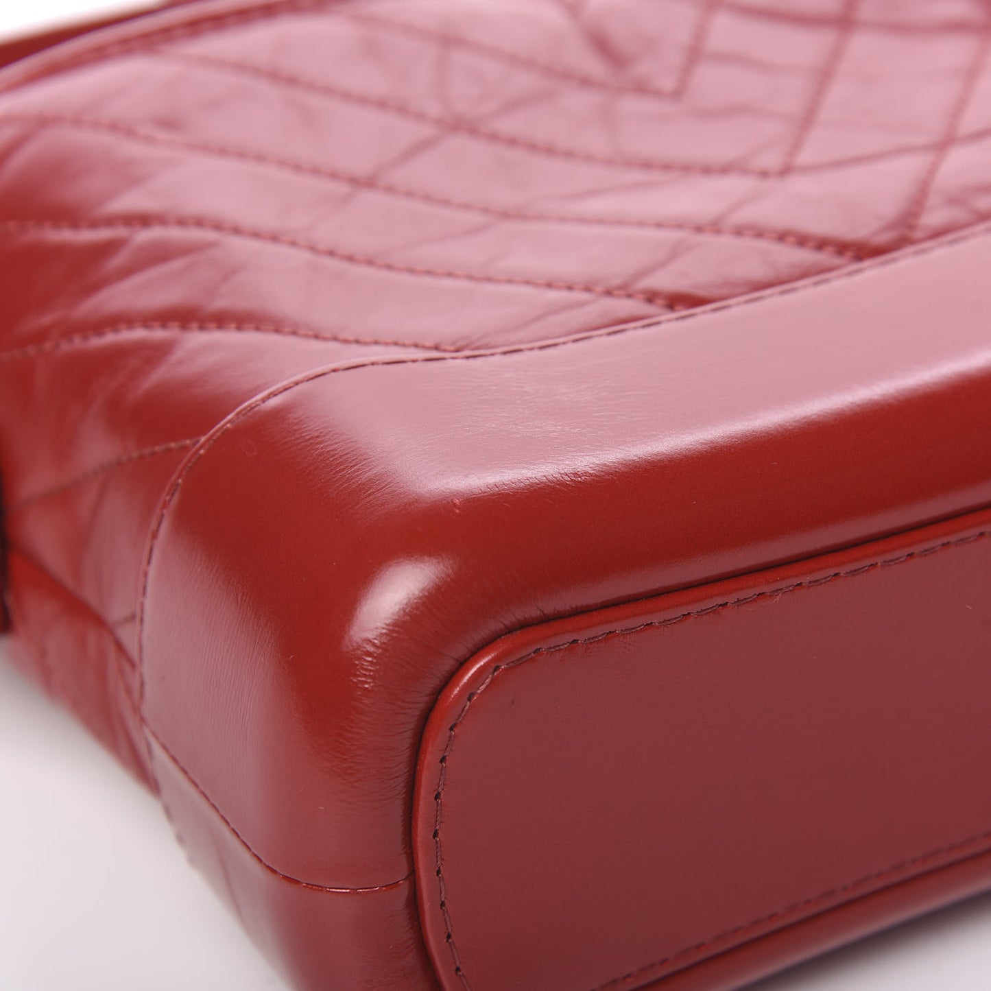 Aged Calfskin Chevron Quilted Small Gabrielle Hobo Red