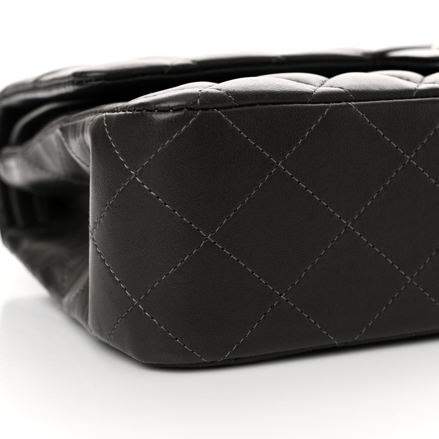 Chanel Lambskin Quilted Medium Double Flap Dark Grey 9 of 11