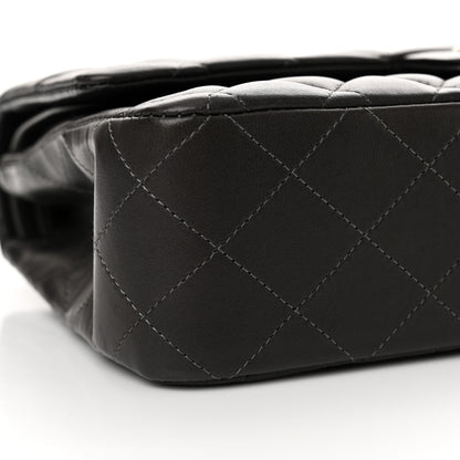 Chanel Lambskin Quilted Medium Double Flap Dark Grey 9 of 11