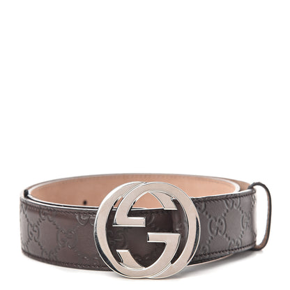 Gucci Guccissima Interlocking G Belt 85 34 Dark Brown 1 of 5