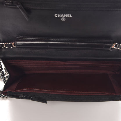 Chanel Lambskin Quilted Wallet On Chain WOC Black 5 of 9
