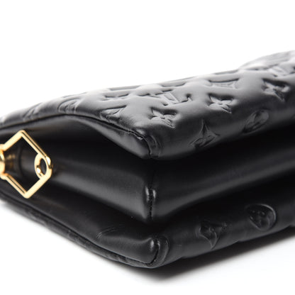 Louis Vuitton Lambskin Embossed Monogram Coussin PM Black 6 of 9