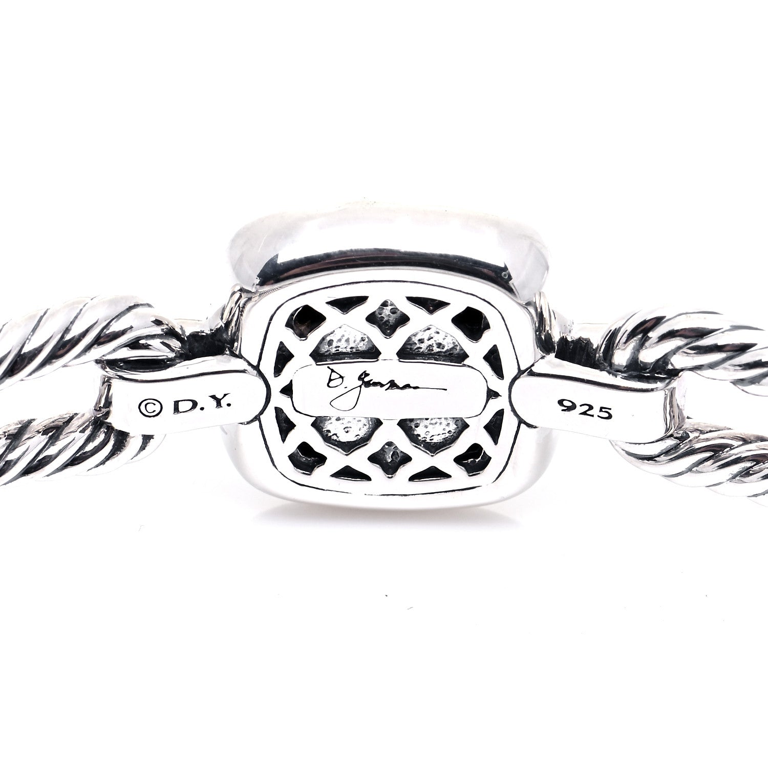 David Yurman Sterling Silver Diamond Black Onyx Albion Cable Bracelet 4 of 5