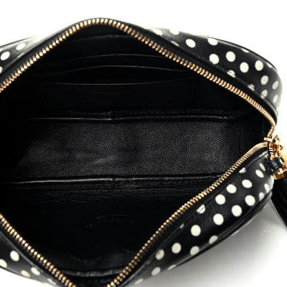 Saint Laurent Calfskin Printed Polka Dot Mini Lou Camera Bag Black Crema Soft 4 of 4