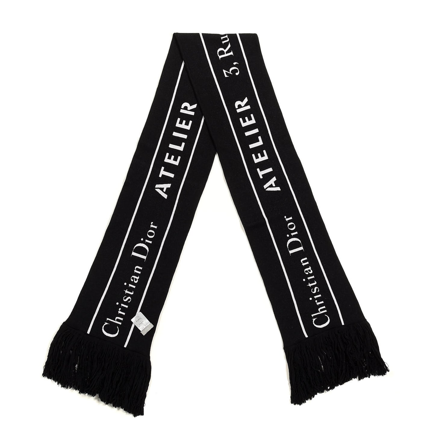 Homme Wool Logo Scarf Black