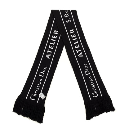 Christian Dior Homme Wool Logo Scarf Black 2 of 3