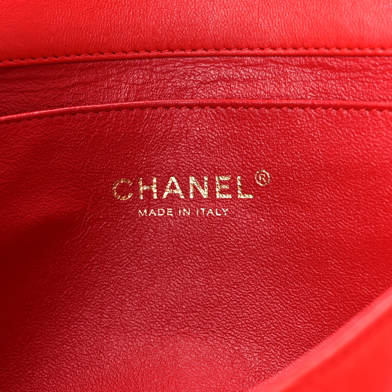Chanel Lambskin Quilted Clutch With Chain Flap Red 6 of 11