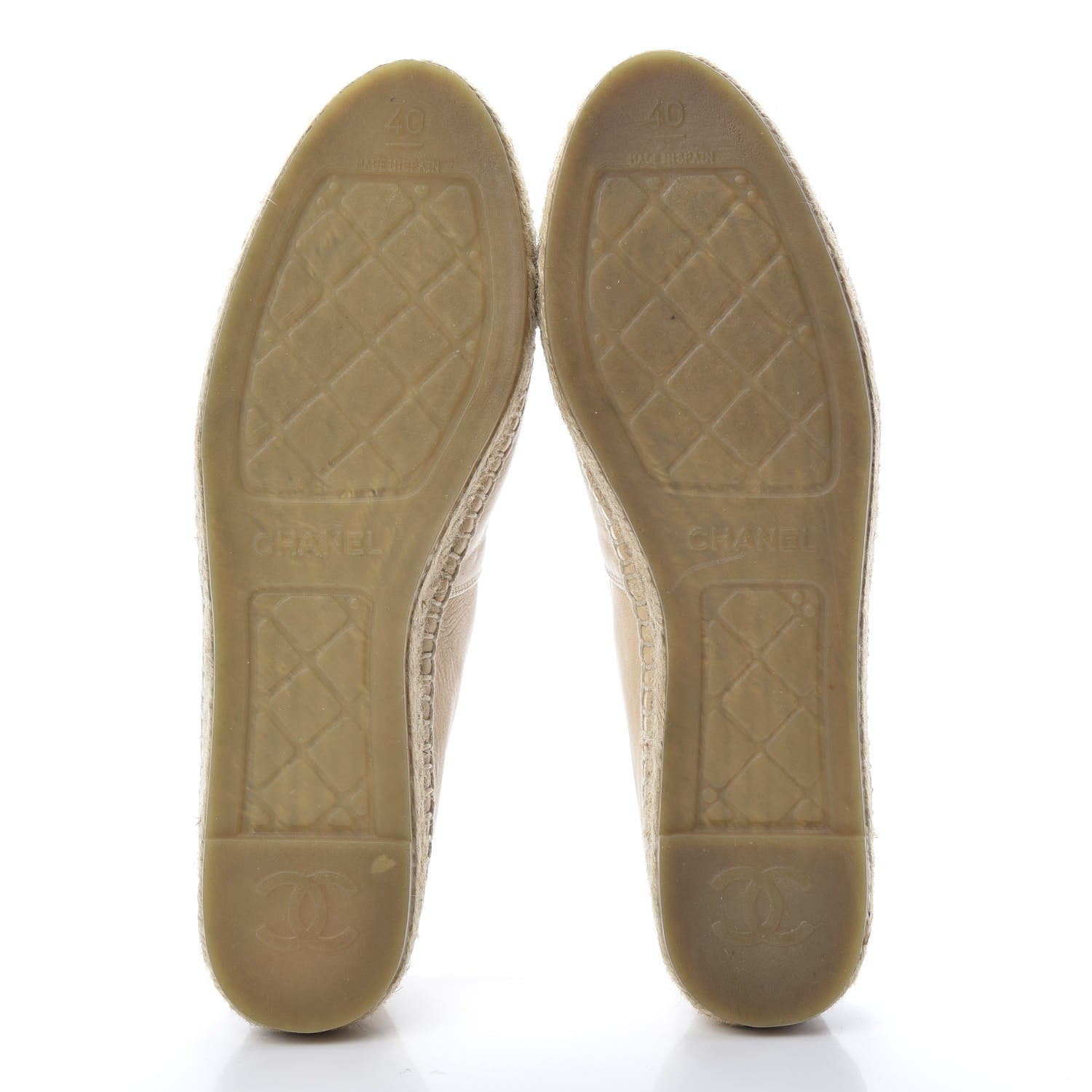 Chanel Lambskin CC Espadrilles 40 Beige Black 5 of 13