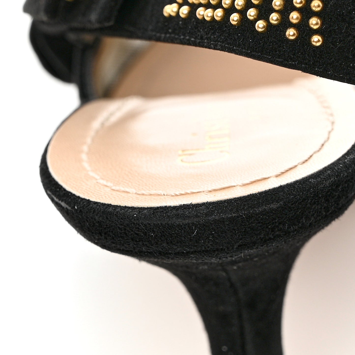 Mesh Plumetis Suede Dotted Studded J'Adoir Slingback 65mm Pumps 39 Black Gold
