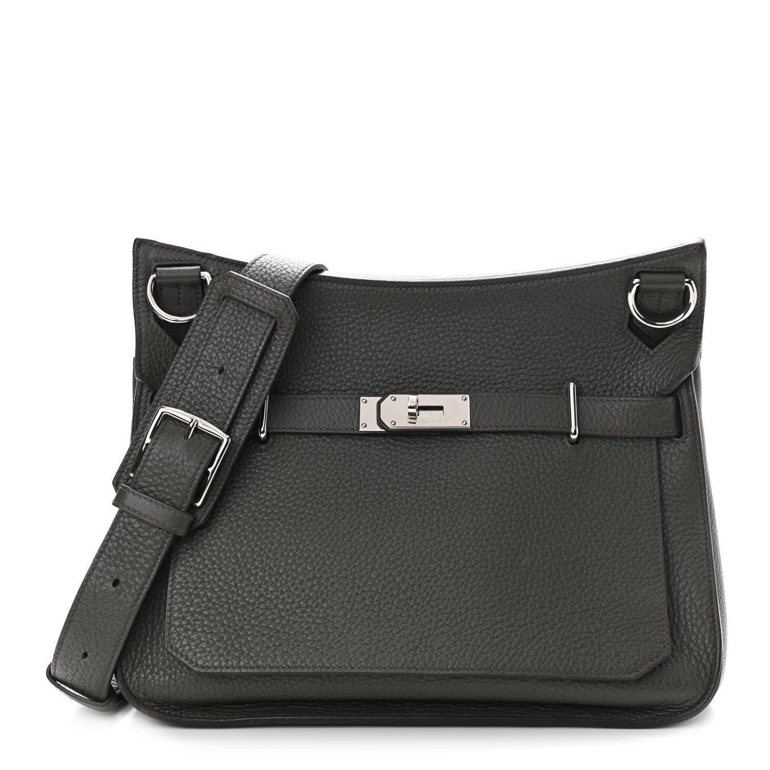 Hermes Taurillon Clemence Jypsiere 34 Vert de Gris 1 of 10
