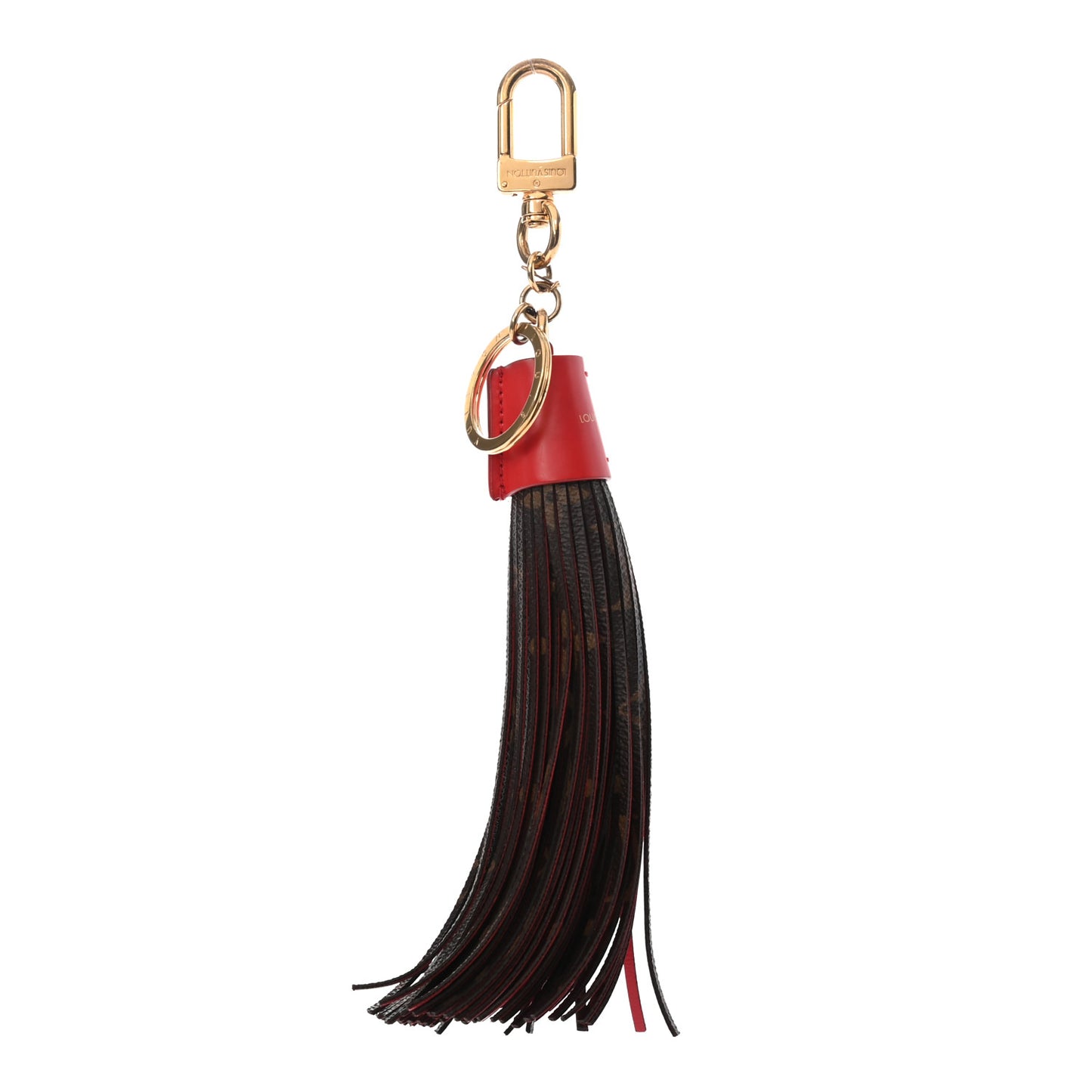 Monogram Tassel Bag Charm Red