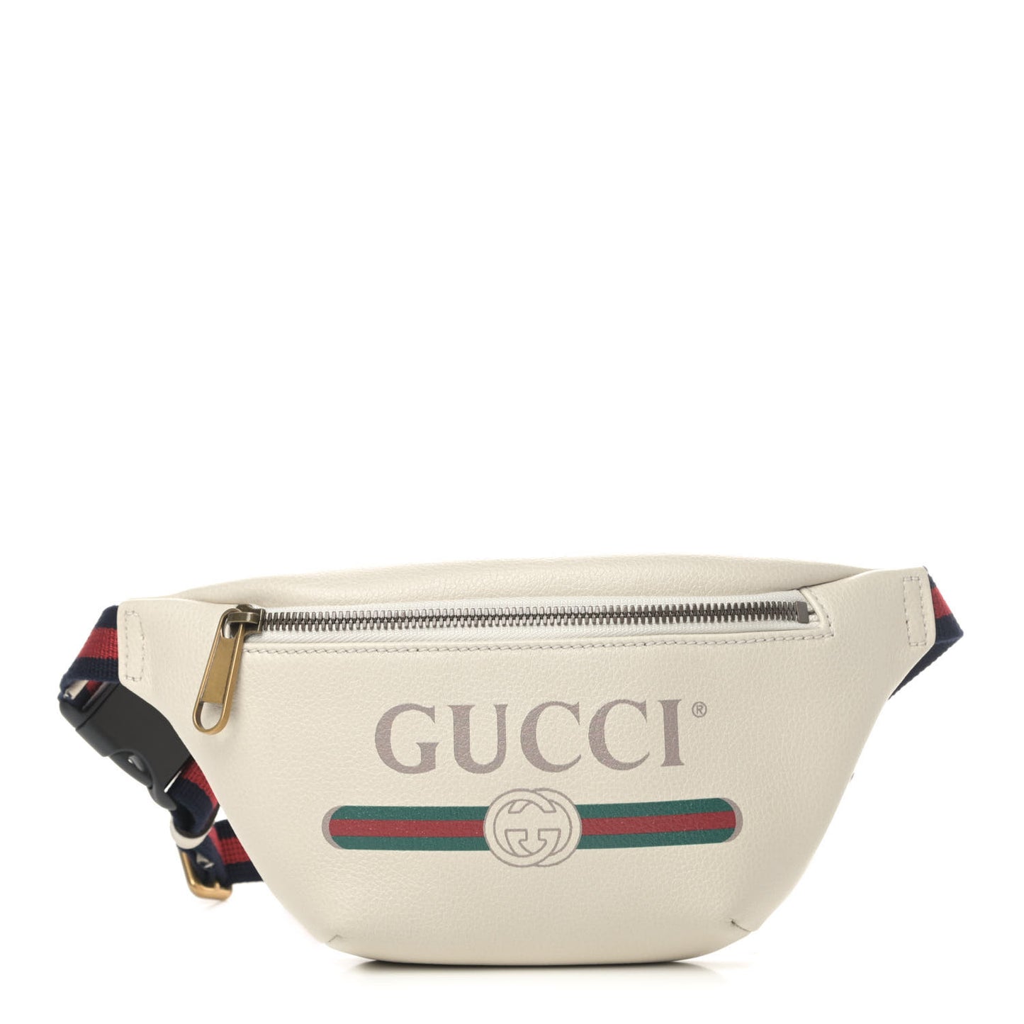 Grained Calfskin Small Logo Belt Bag White