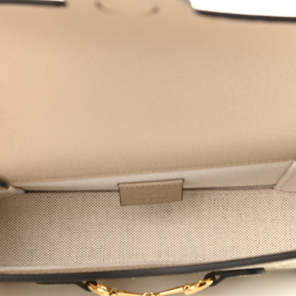 Gucci GG Supreme Monogram Textured Dollar Calfskin Mini Horsebit 1955 Shoulder Bag Beige Mystic White Oatmeal 5 of 9