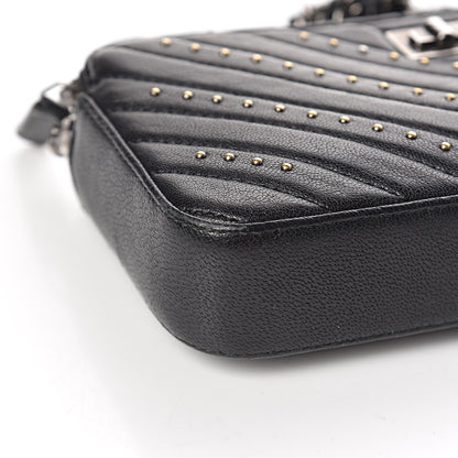 Chanel Sheepskin Chevron Quilted Studded Reissue Small Clutch With Chain Black 5 of 15