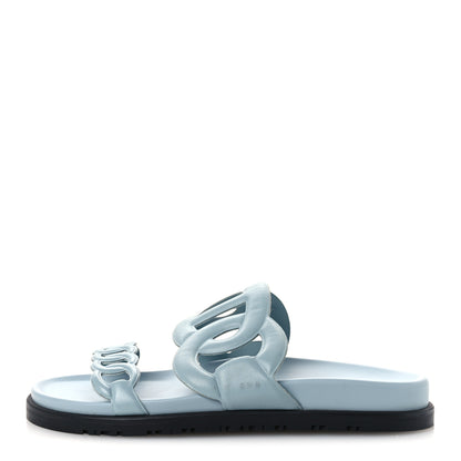 Hermes Nappa Extra Sandals 37.5 Bleu Jean 37.5 Bleu Jean 1 of 13