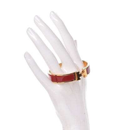 Hermes Enamel Narrow Clic Clac H Bracelet PM Red 2 of 6