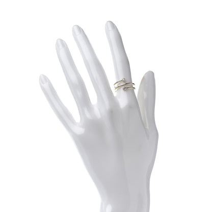 Tiffany 18K Yellow Gold Diamond Elsa Peretti Double Hoop Ring 52 6 2 of 5