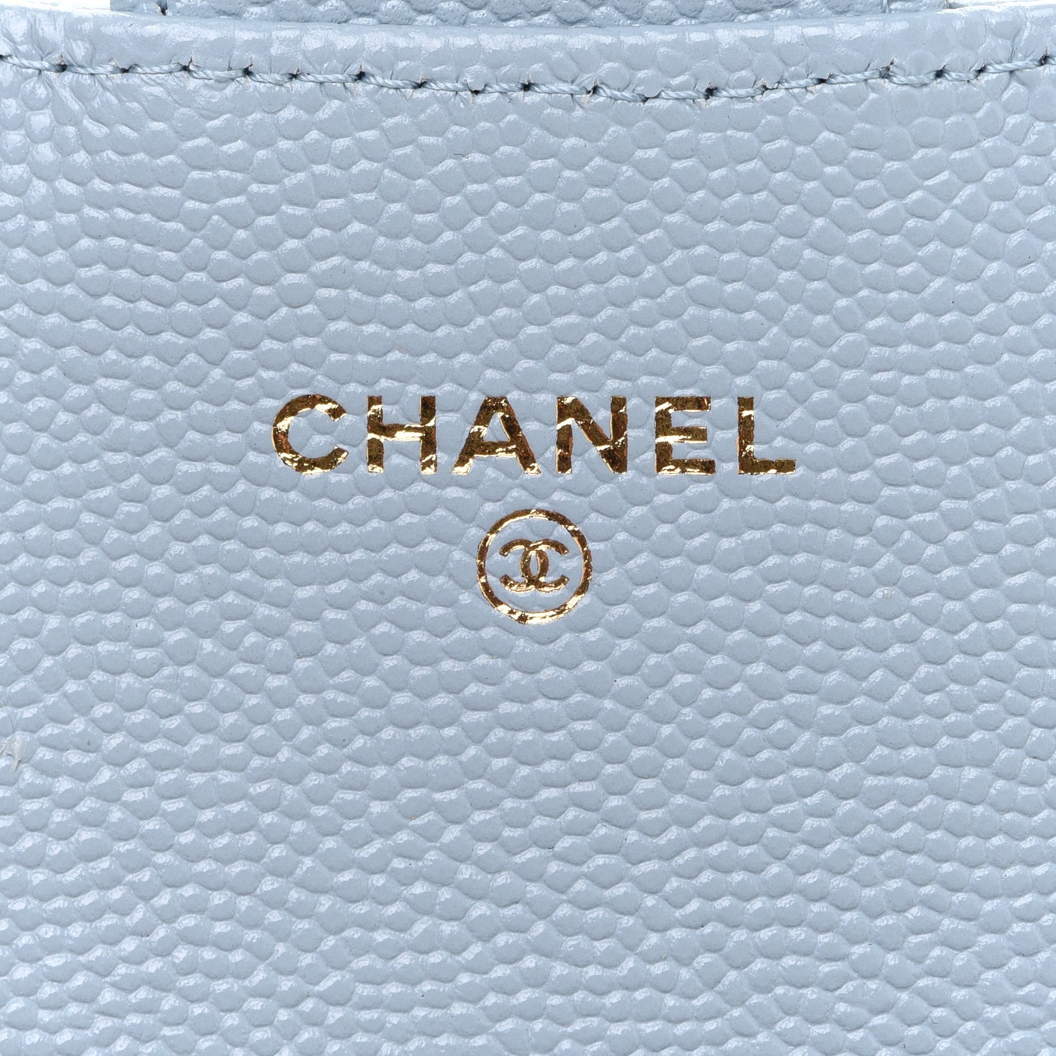 Chanel Caviar Quilted Flap Card Holder Wallet Light Blue 6 of 9