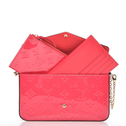 Louis Vuitton Vernis Felicie Pochette Chain Wallet Hot Pink 5 of 8