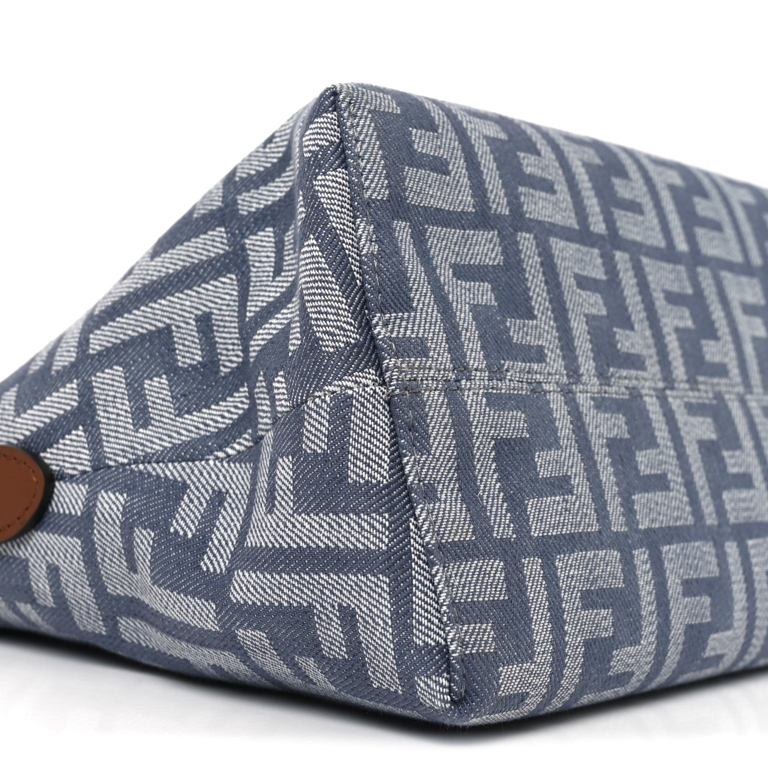 Fendi Denim Vitello Grace FF Mini By The Way Boston Bag  Blue 10 of 11