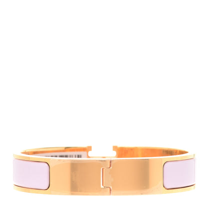 Hermes Enamel Narrow Clic Clac H Bracelet PM Rose Dragee 3 of 7