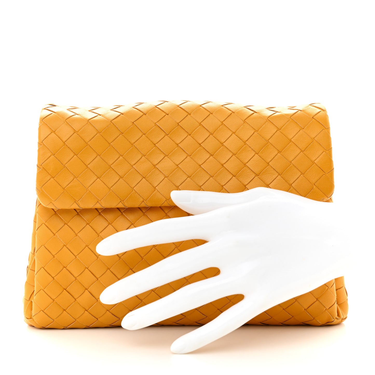 Nappa Intrecciato Flap Clutch Sapphire