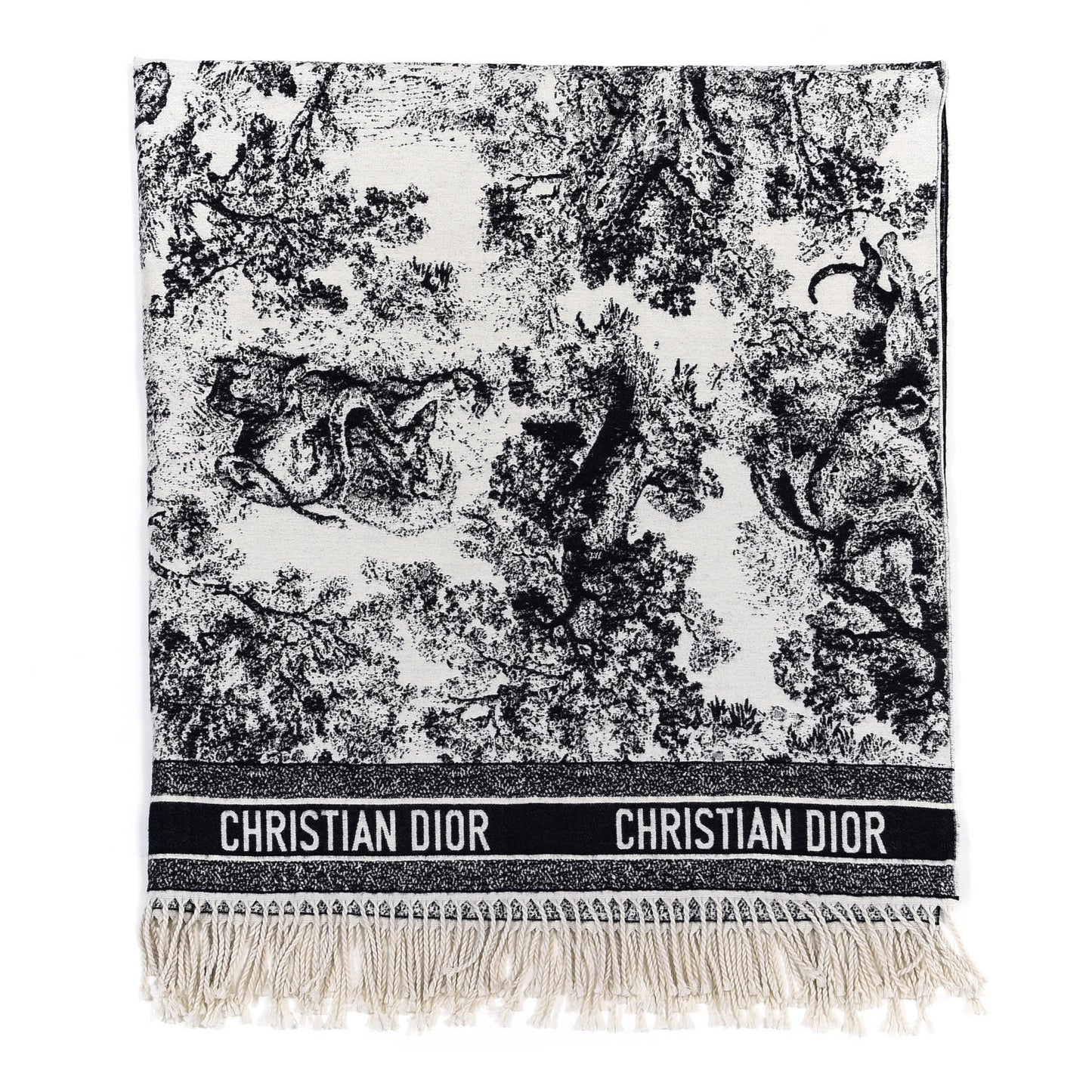 Wool Cashmere Dioriviera Toile De Jouy Throw Blue