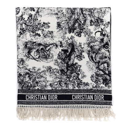 Christian Dior Wool Cashmere Dioriviera Toile De Jouy Throw Blue 1 of 6