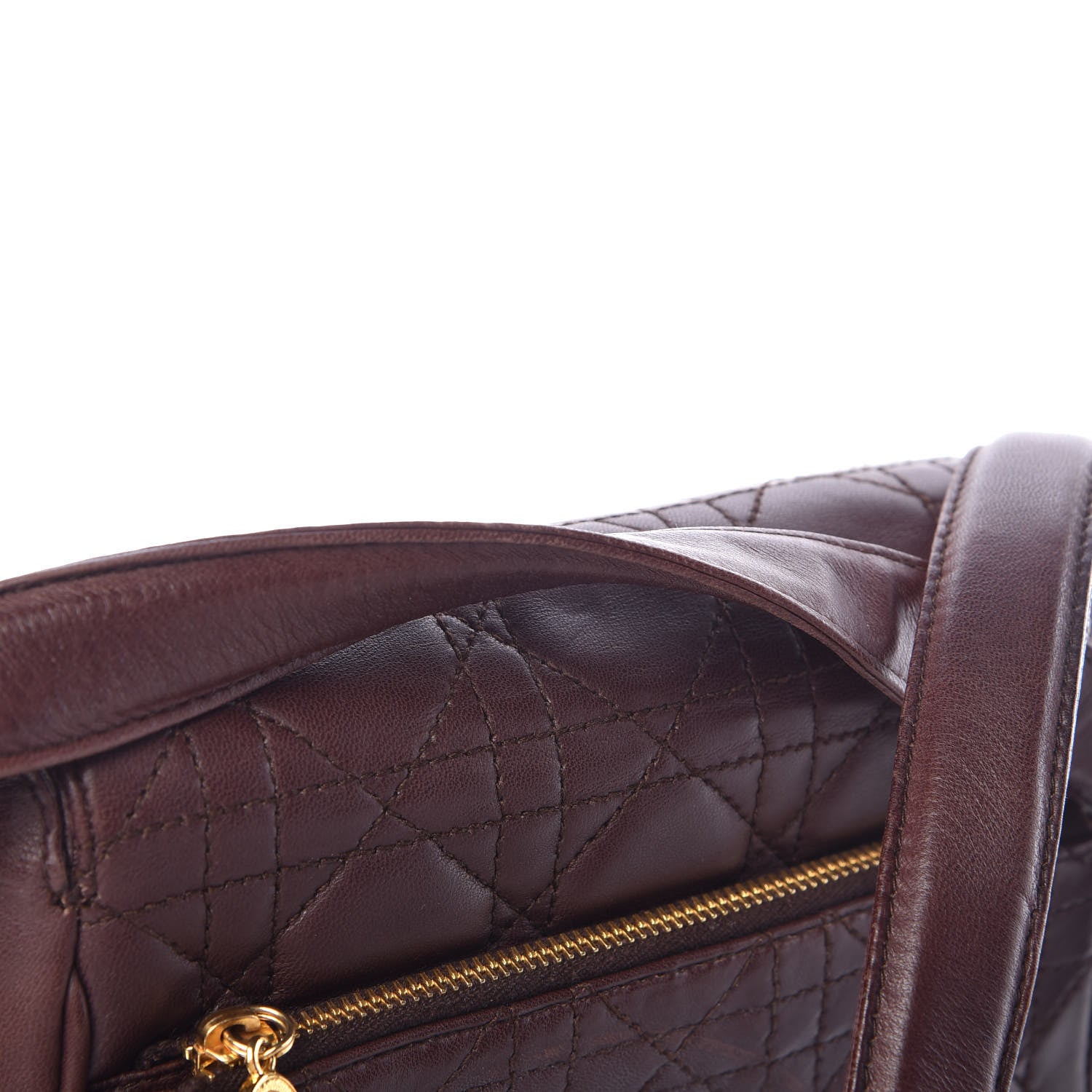 Christian Dior Lambskin Cannage Crossbody Flap Brown 14 of 16