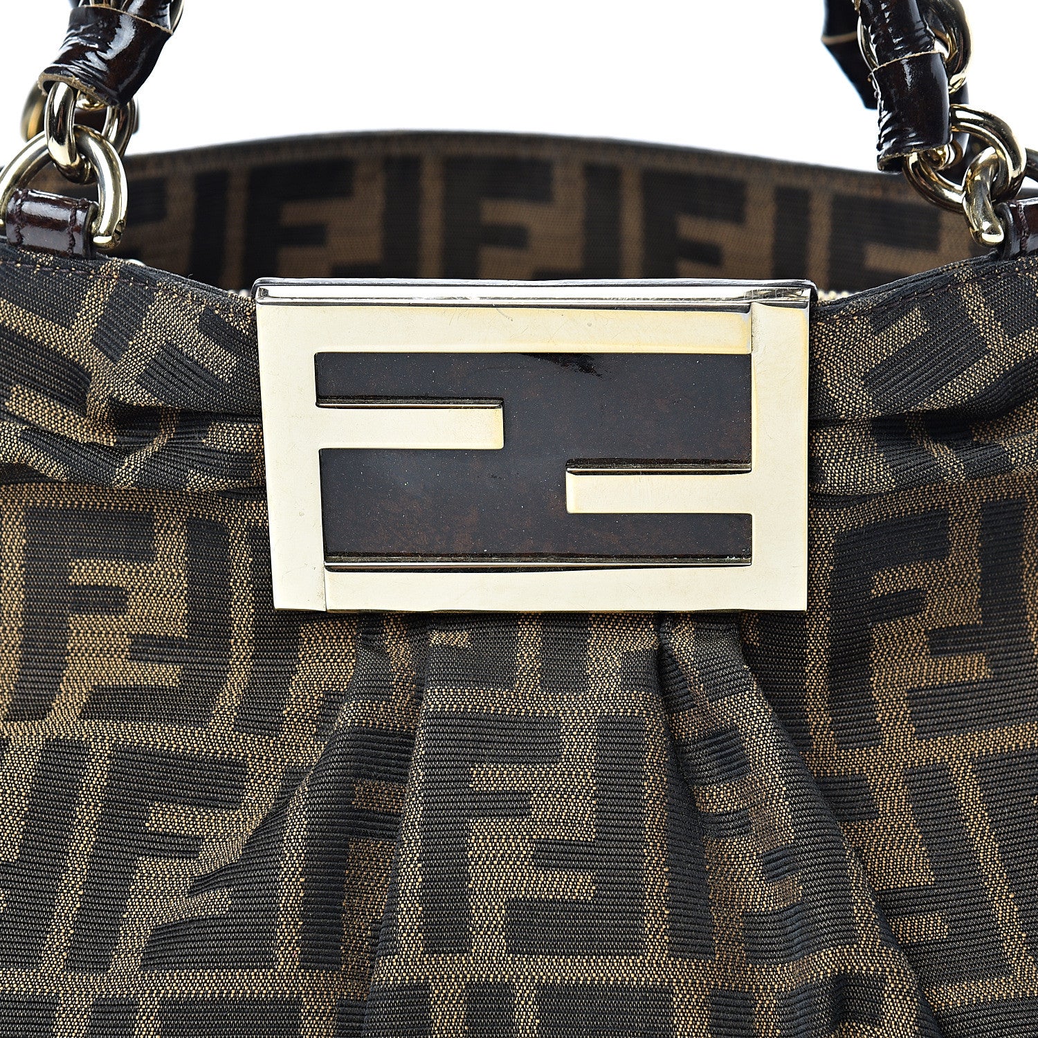 Fendi Zucca Small Mia Tote Tobacco 7 of 10