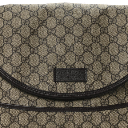 Gucci GG Supreme Monogram Selleria Calfskin Large Diaper Bag Beige Ebony Cocoa Dark Chocolate 8 of 10