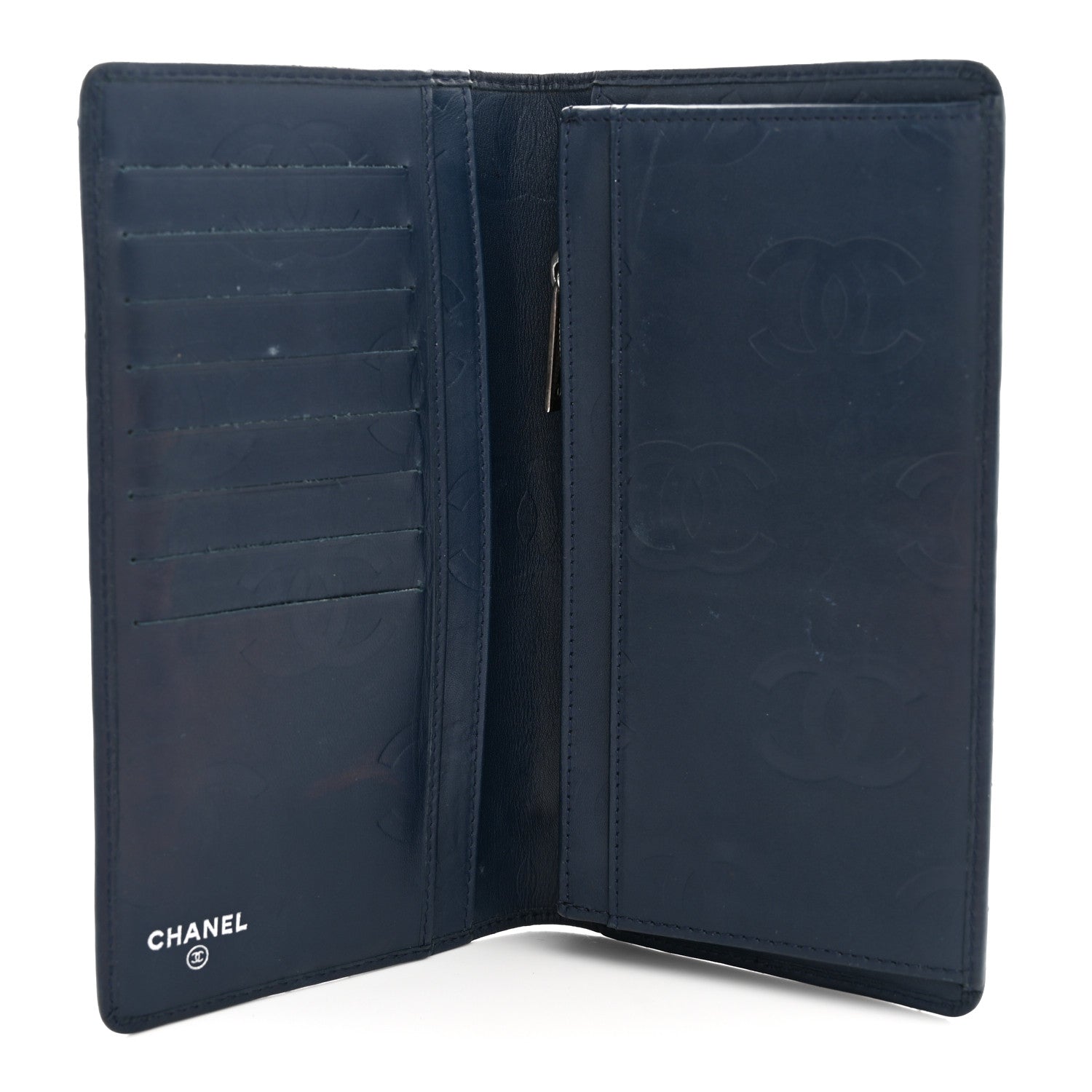 Chanel Calfskin Quilted Cambon Yen Wallet Blue 5 of 10