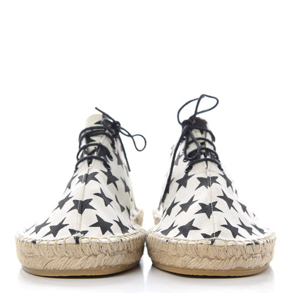 Saint Laurent Canvas Espadrille Stars Sneakers 36.5 Cream Black 2 of 9